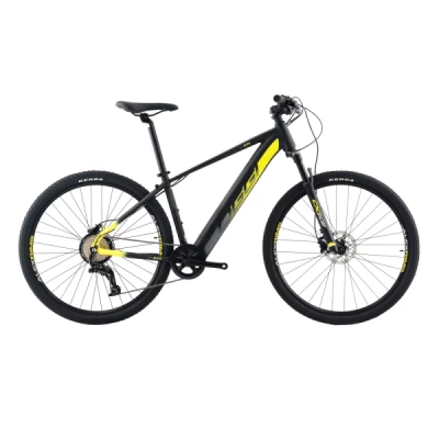 Bicicleta Elétrica Alumínio Aro 29 Oggi BW 8.0-S, 8 velociddes, Quadro 19" 2023 - Preto com Amarelo e Cinza