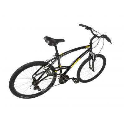 Bicicleta Alumínio Aro 26 Caloi 400 Maculina 21 Velociades Ano 2021 - Preto com Amarelo