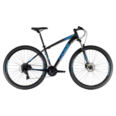 Bicicleta Alumínio Aro 29 Oggi Hacker Hds 24 Velocidades Quadro 19" 2021 - Preto com Azul e S-lime