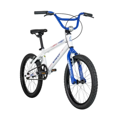Bicicleta Alumínio Aro 20 Caloi BMX Cross - Branco com Azul