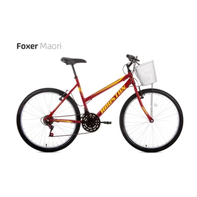 Bicicleta Aro 26 Houston Foxer Maori - Vermelho com Amarelo