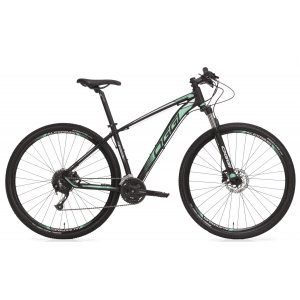 Bicicleta Aro 29 Oggi Big Whell 7.0 17" 2019 - Preto Fosco com Verde Acqua e Branco