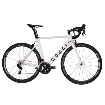 Bicicleta Carbono Aro 700 Colli Road Z9 Shimano 105 R7000 22 Velocidades, Garfo de Carbono, Quadro 52cm  - Branca com Preto