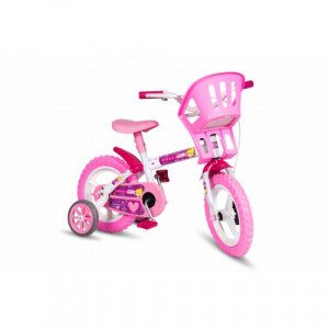 Bicicleta Aro 12 Colli Femn Girl - Branco com rosa