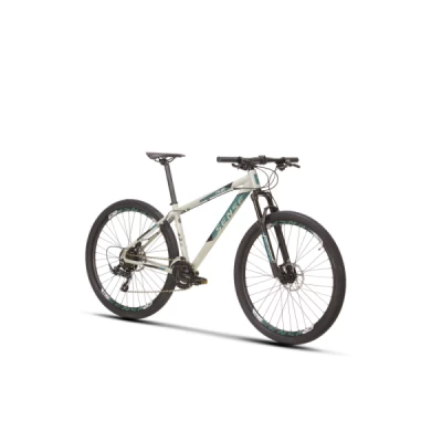 Bicicleta Alumínio Aro 29 Sense One Kit Tourney 21 Velocidades, Quadro 17.0" Ano 2022 - Cinza com Verde Aqua