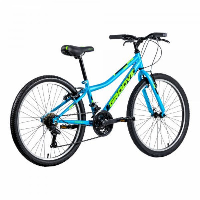 Bicicleta Alumínio Aro 24 Groove Ragga 21 Velocidades - Azul com Verde e Preto