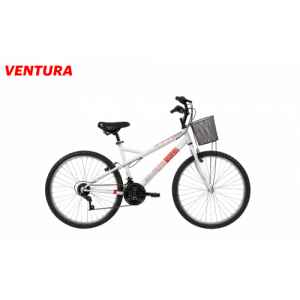 Bicicleta Aro 26 Caloi Ventura 21 Velocidades 18" Ano  - Branco com laranja