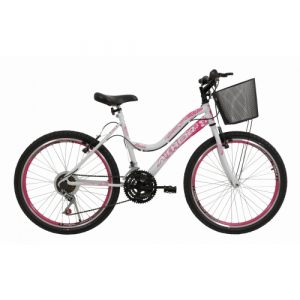 Bicicleta Aro 24 Athor Musa - Branco com rosa