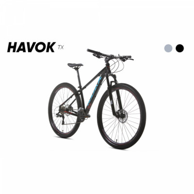 Bicicleta Alumínio Aro 29 Audax Havok TX 24 Velocidades Quadro 17" - Preto com Azul e Laranja