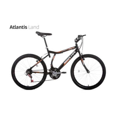 Bicicleta Aro 24 Houston Atlantis Land 21 Velocidades - Preto com Laranja
