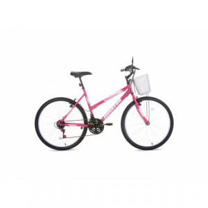 Bicicleta Aro 26 Houston Foxer Maori 21 Velocidades - Pink com rosa e branco