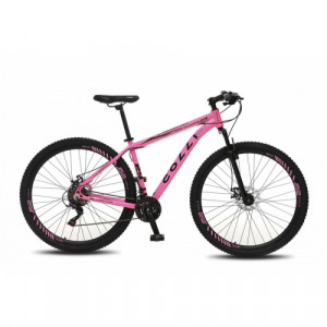 Bicicleta Alumínio Aro 29 Colli High Performance 21 Velocidades Quadro 18" - Rosa neon com preto