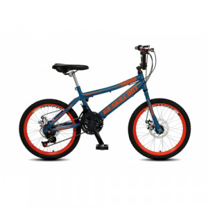 Bicicleta Aro 20 Colli Skill boy 21 Velocidades - Azul fosco com laranja neon