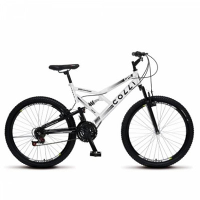 Bicicleta Aro 26 Colli GPS 21 Velocidades 18" - Branco com Preto