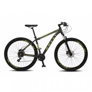 Bicicleta Aro 29 Colli High performance 24 Velocidades 18" - Preto fosco com amarelo neon