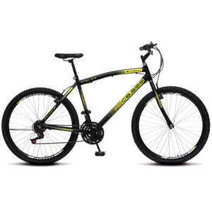 Bicicleta Aro 26 Colli CB 500 21 velocidades  - Preto fosco com amarelo