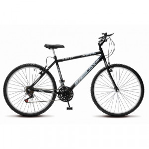 Bicicleta Aro 26 Colli CBX-750 18 Velocidades - Preto fosco com branco