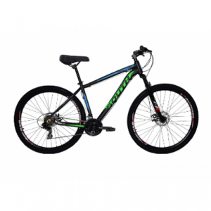 Bicicleta Alumínio Aro 29 South Legend 21 Velocidades Quadro 17" - Preto fosco com azul e verde