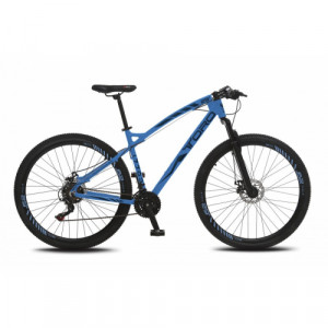 Bicicleta Alumínio Aro 29 Colli Toro Alavancas e Cambios Shimano 21 Velocidades Quadro 17" - Azul fosco com preto
