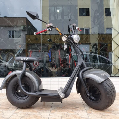 Mini Scooter Harley Goo-Eletrics X7 1000w C/ Bat. Removivel; 12ah, Garfo Unico, Painel Digital, Farol Led, Buzina, Alarme, Freio Disco, Roda Liga Leve 8 - Carbono