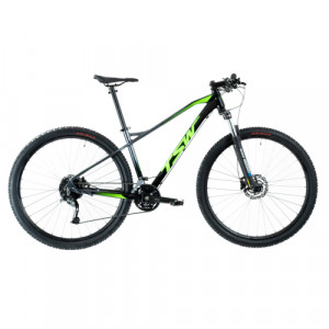 Bicicleta Aro 29 TSW Stamina 27 Velocidades 17" - Preto com cinza e verde
