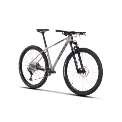 Bicicleta Alumínio Aro 29 Sense Impact Comp Kit Shimano Deore 12 Velocidades, Freio Hidráulico, Quadro 19.0" Ano 2022 - Cinza com Azul