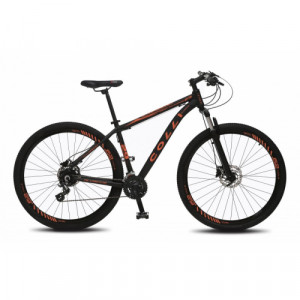 Bicicleta Aro 29 Colli High Performance 24 Velocidades 18" - Preto fosco com laranja neon
