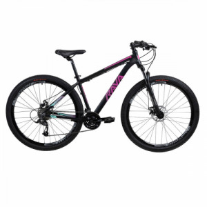 Bicicleta Aro 29 Rava Pressure 24 Velocidades 17" - Preto com pink e azul