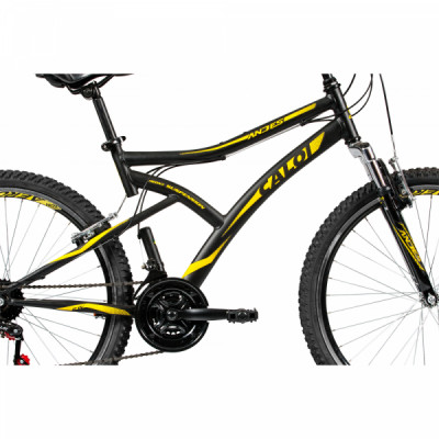 Bicicleta Aro 26 Caloi Andes Velocidades - Preto fosco com amarelo