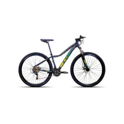 Bicicleta Alumínio Aro 29 Shoot Rage Premium 21 Velocidades Cambios Shimano Quadro 17,0" - Preto, Amarelo, Azul