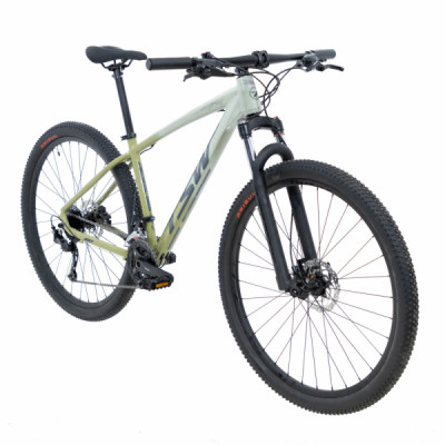 Bicicleta Alumínio Aro 29 TSW Hunch Plus Shimano Alivio 27 Velocidades Quadro 17.0" Ano 2022 - Cinza com Verde - SEMINOVA