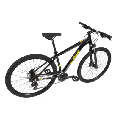 Bicicleta Alumínio Aro 29 Caloi Explorer Sport Shimano Tourney 24 Velocidades Quadro 13,5" 2021 - Preto com Amarelo