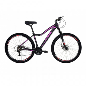 Bicicleta Alumínio Aro 29 South Schon 21 Velocidades Quadro 17" - Preto fosco com rosa