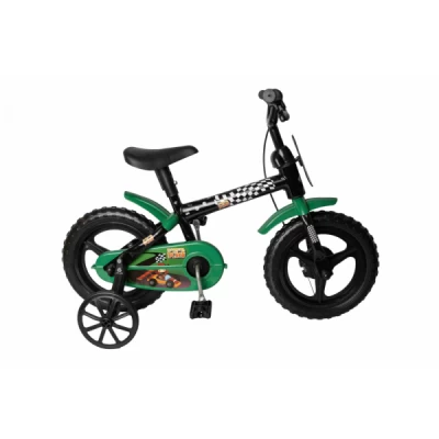 Bicicleta Aro 12 Styll Moto Bike - Preto com Verde