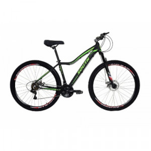 Bicicleta Aro 29 South Schon 21 Velocidades 17" - Preto fosco com verde