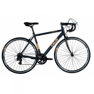 Bicicleta Alumínio Aro 700 Caloi 10, Shimano Tourney 14 Velocidades, 55cm - Preto com Dourado