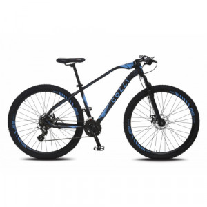 Bicicleta Alumínio Aro 29 Colli Duster 24 Velocidades Freio Hidráulico Quadro 17" - Preto fosco com azul