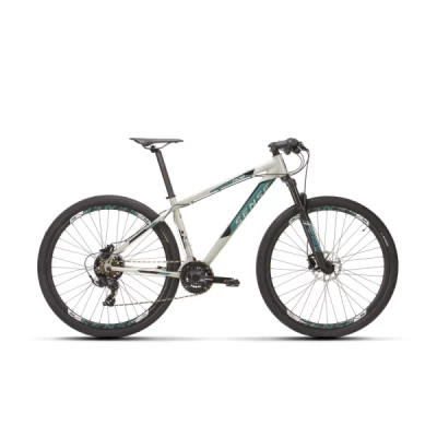Bicicleta Alumínio Aro 29 Sense One Kit Tourney 21 Velocidades, Quadro 17.0" Ano 2022 - Cinza com Verde Aqua