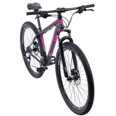 Bicicleta Alumínio Aro 29 Rava Pressure 27 Velocidades Quadro 17" Ano  - Preto com Pink e Azul