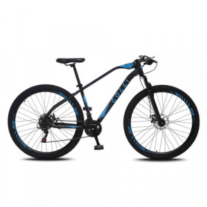 Bicicleta Alumínio Aro 29 Colli Duster Alavancas e Cambios Shimano 21 Velocidades Quadro 17" - Preto fosco com Azul
