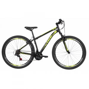 Bicicleta Aro 29 Caloi Velox 21 Velocidades 17" - Preto fosco com amarelo
