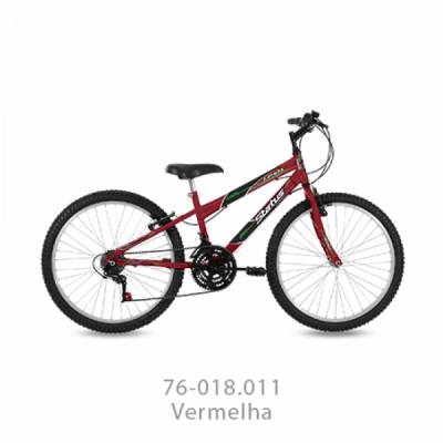 Bicicleta Aço Aro 24 Status Lenda 18 Velocidades - Vermelho