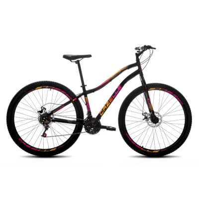 Bicicleta Aço Aro 29 Colli Cazelle Veneza 21 Velocidades, Quadro 15.5" - Preto Pink e Laranja