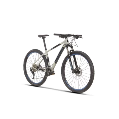 Bicicleta Alumínio Aro 29 Sense Rock Evo Kit Shimano Deore 20 Velocidades, Freio Hidráulico, Garfo Suspensão RockShox MT200, Quadro 21.0" Ano 2022- Cinza com Azul