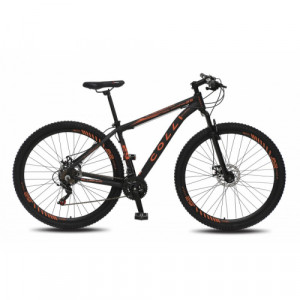 Bicicleta Alumínio Aro 29 Colli High Performance Alavancas e Cambios Shimano 21 Velocidades Quadro 18" - Preto fosco com laranja neon