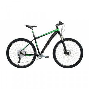 Bicicleta Alumínio Aro 29 South Super T02 Kit Shimano Alivio, 27 Velocidades, Quadro 17" - Preto fosco com verde e cinza