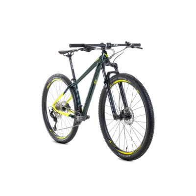 Bicicleta Alumínio Aro 29 Audax ADX 300 Kit Shimano Deore 11Velocidades, Freio Hidraulíco, Garfo de Suspensão com Trava no Guidão, Quadro 19" ano 2023 - Verde Metalico com Amarelo