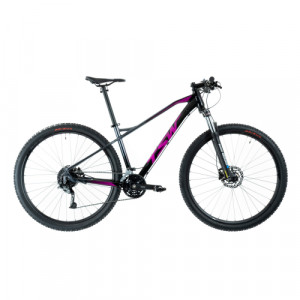 Bicicleta Alumínio Aro 29 TSW Stamina 27 Velocidades Quadro 17" Ano 2020 - Preto com cinza e violeta