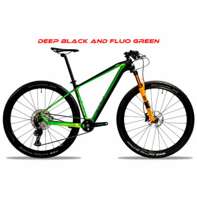 Bicicleta Carbono Aro 29 Redstone Evoque 12 Velociades Quadro 17" - Preto com Verde
