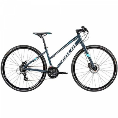 Bicicleta Aro 700 Caloi City Tour Shimano Altus Feminina 21 Velocidades 15" Ano 2018 - Cinza com azul